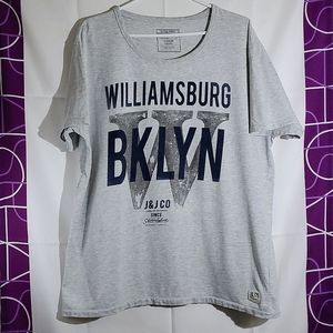 Jack & Jones Heathered Grey "Williamsburg BKLYN" Sketchbook Tee S/S - XXLarge